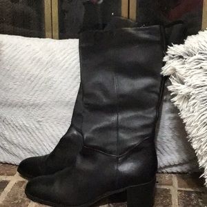 Black naturalized black calf boots